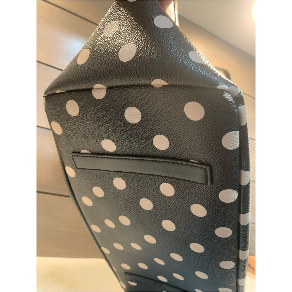 Kate Spade Adaira Wellesley Polka Dot Diaper Tote Bag Black Tan Preppy - Picture 14 of 16